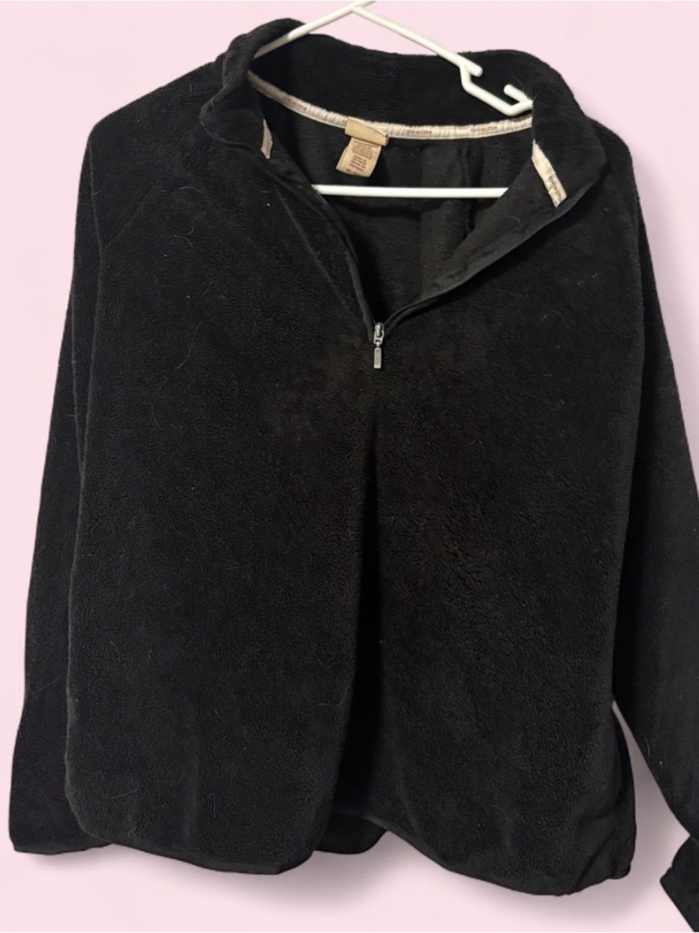 Covington Black Teddy Fleece Half-Zip Jacket